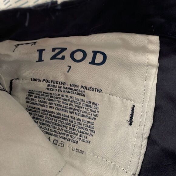 NWT! Izod Navy Blue Flat Front Shorts Size 7 - Picture 8 of 8